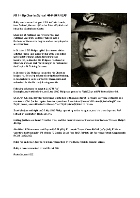 A preview of a PDF biography for Spittal, Philip Charles
